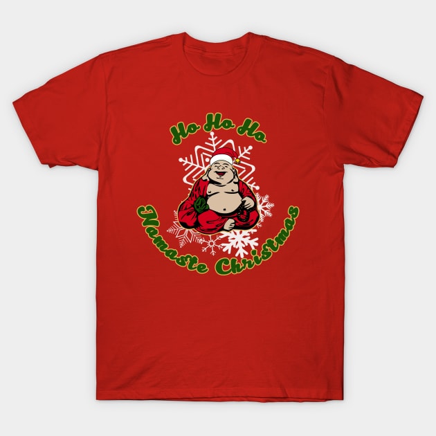 Ho Ho Ho Namaste Christmas T-Shirt by AndrewArcher